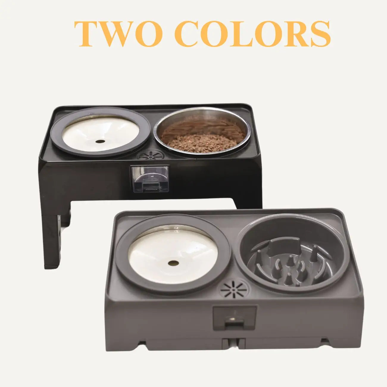 2-in-1 Adjustable Raised Dog Feeder With Double Stainless Steel Bowls