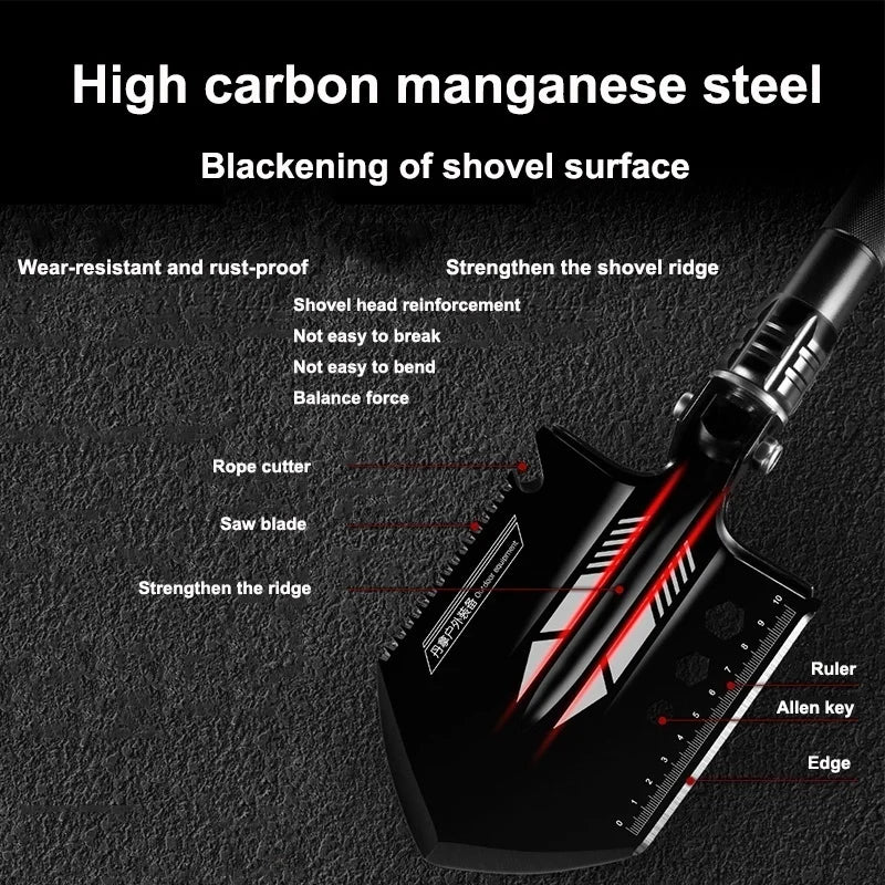 Camping Shovel Set For Survival Folding Tactical Military Shovel Multifunctional Snow Car Shovel