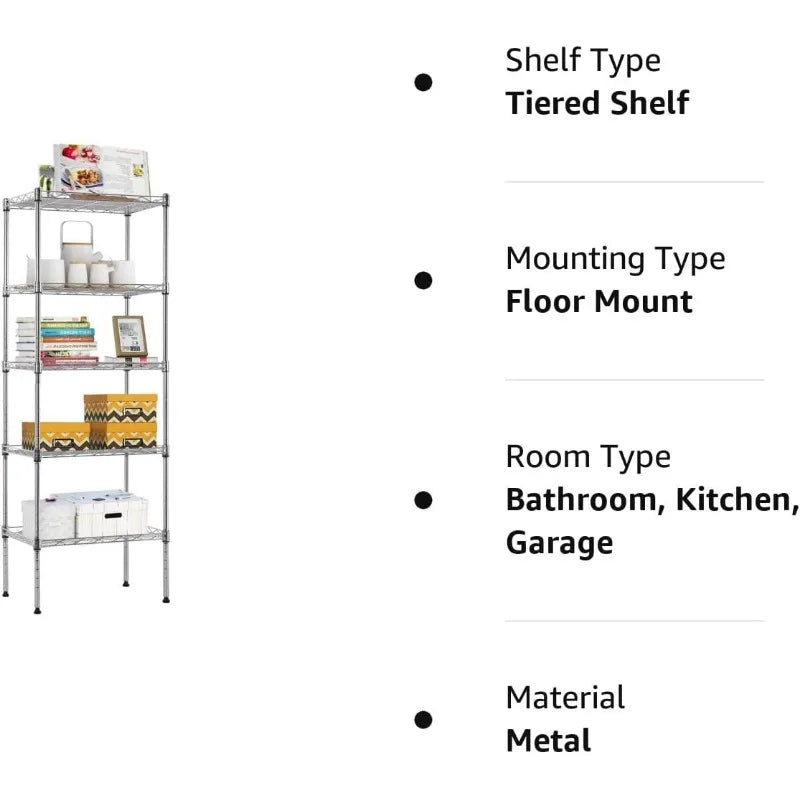 Storage Shelves 2100Lbs Capacity, 6-Shelf on Casters 48" L×18" W×72" H Commercial Wire Shelving Unit