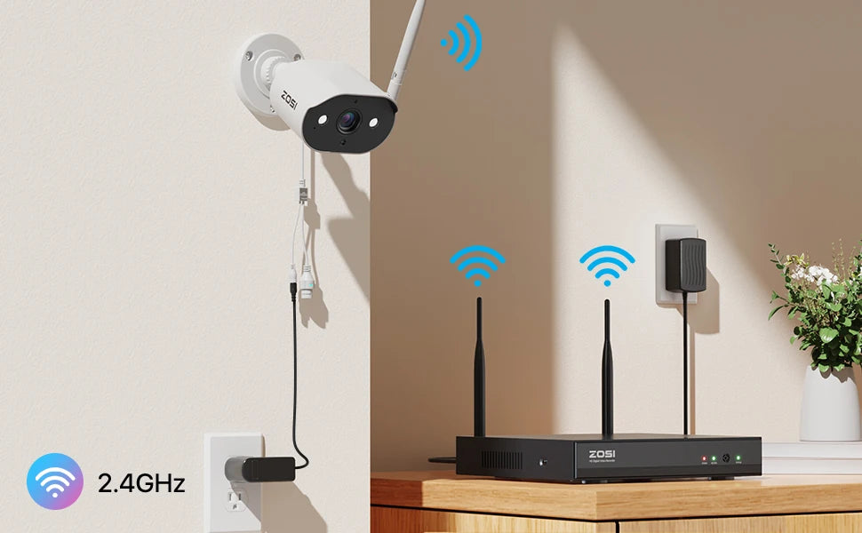 ZOSI WiFi Security Camera System 8CH 2K H265+ Wifi NVR 3MP Outdoor Waterproof CCTV Camera Wireless