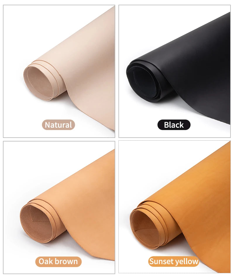 WUTA Full Grain Drum Dyed Vegetable Tanned Cowhide Skin Pre-cut Vachetta Leather Genuine Leather