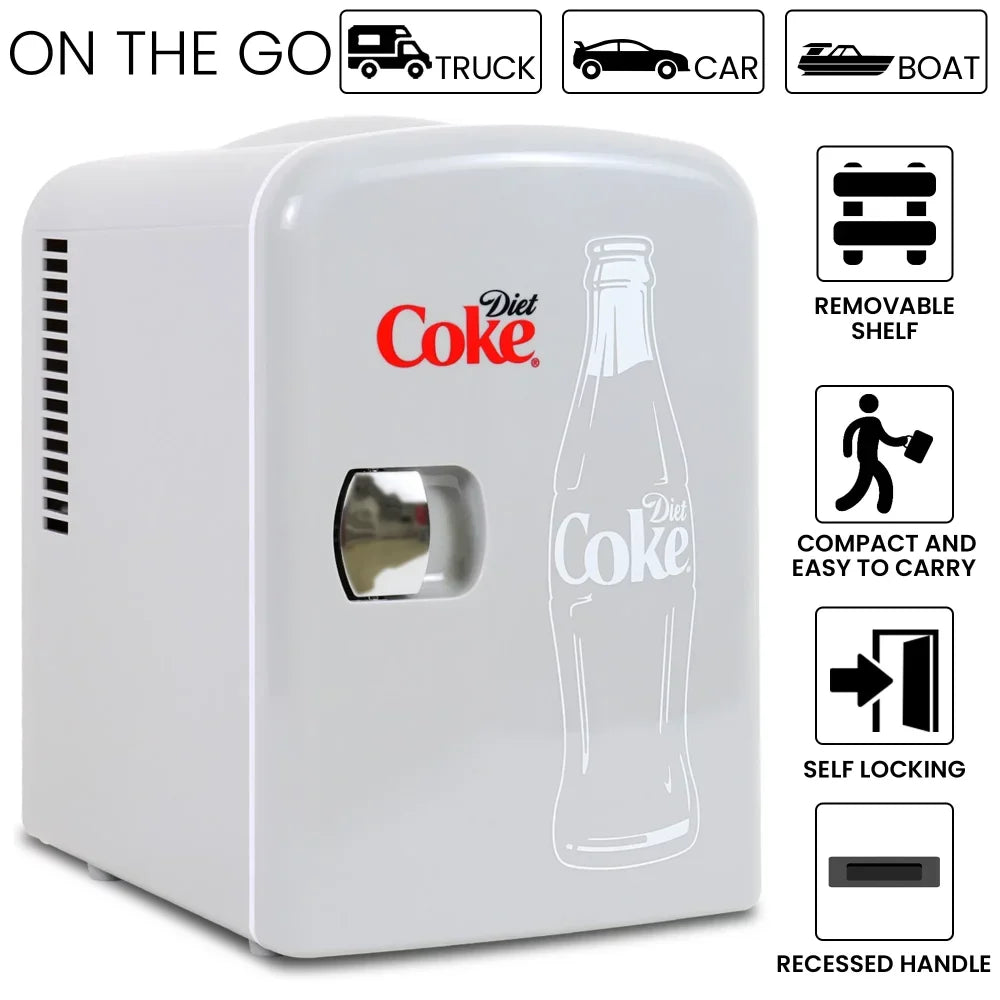 6 Can Mini Fridge Portable 4L Mini Cooler Refrigerator