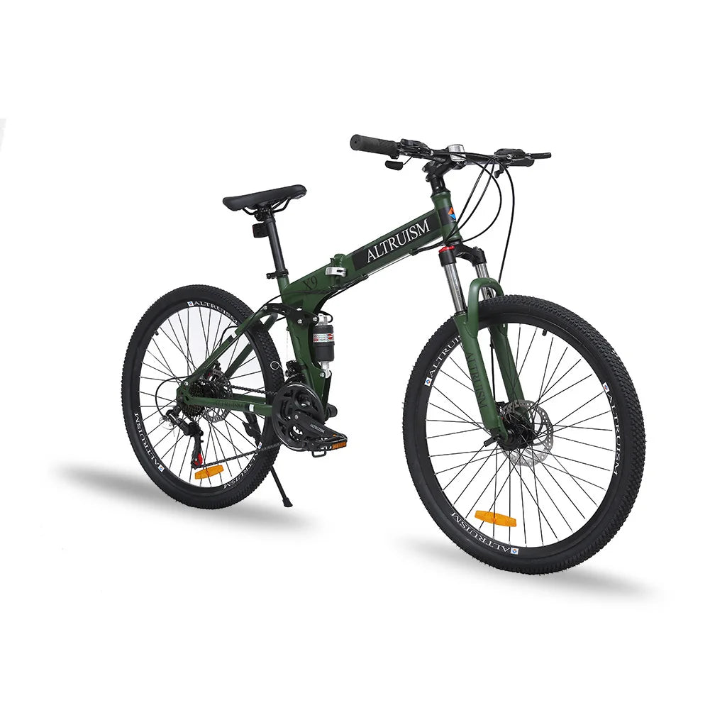 26 Inch Mountain Bike 21 Speed Dual Suspension Adult Bicycle with Adjustable Disc Brake