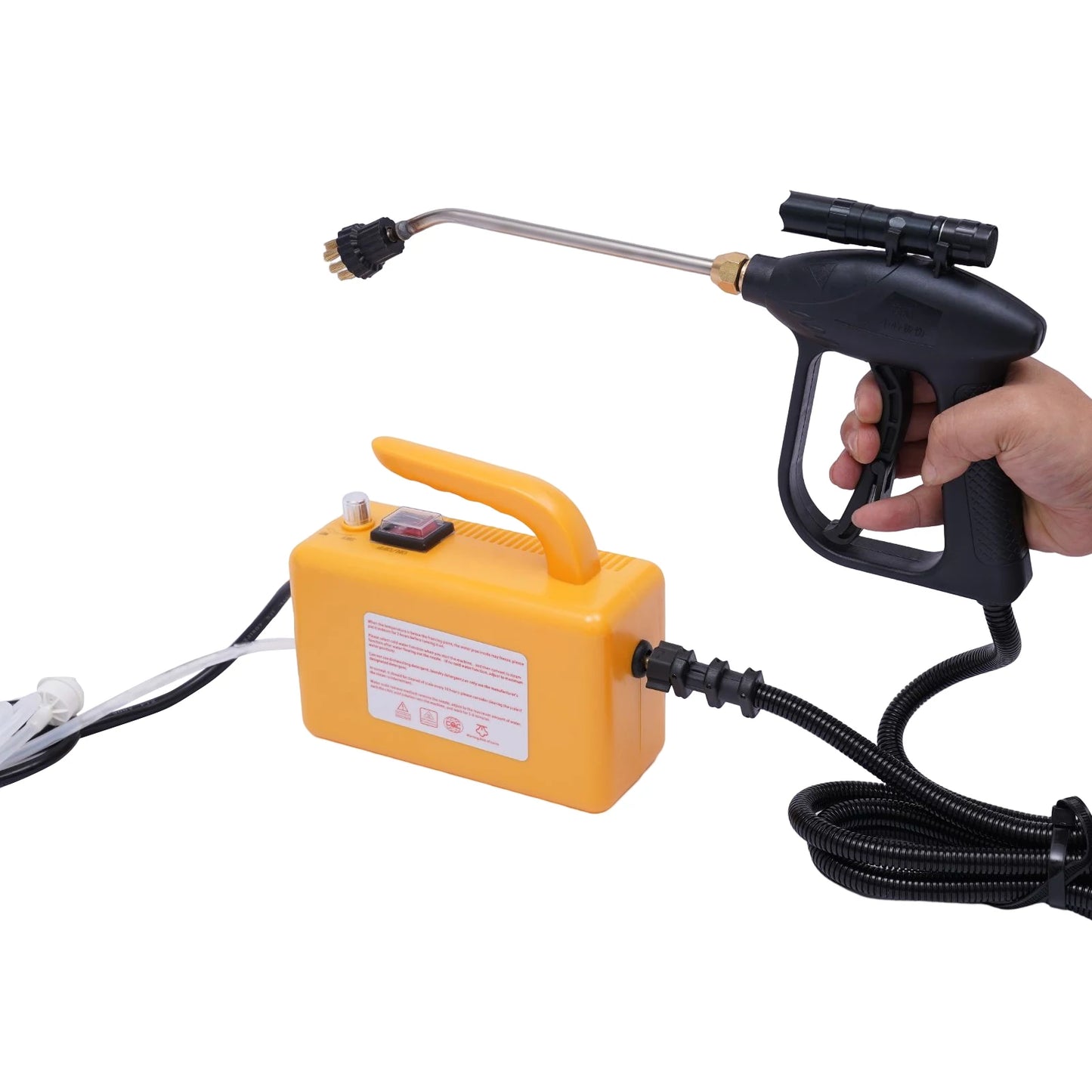 110V 1700W High Pressure Steam Cleaner Machine 360 ° All-round Cleaning Tool, Black/Yellow