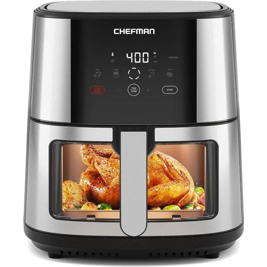 CHEFMAN Easy-View Air Fryer – 8 Qt Family Size with Viewing Window, One-Touch Digital Control