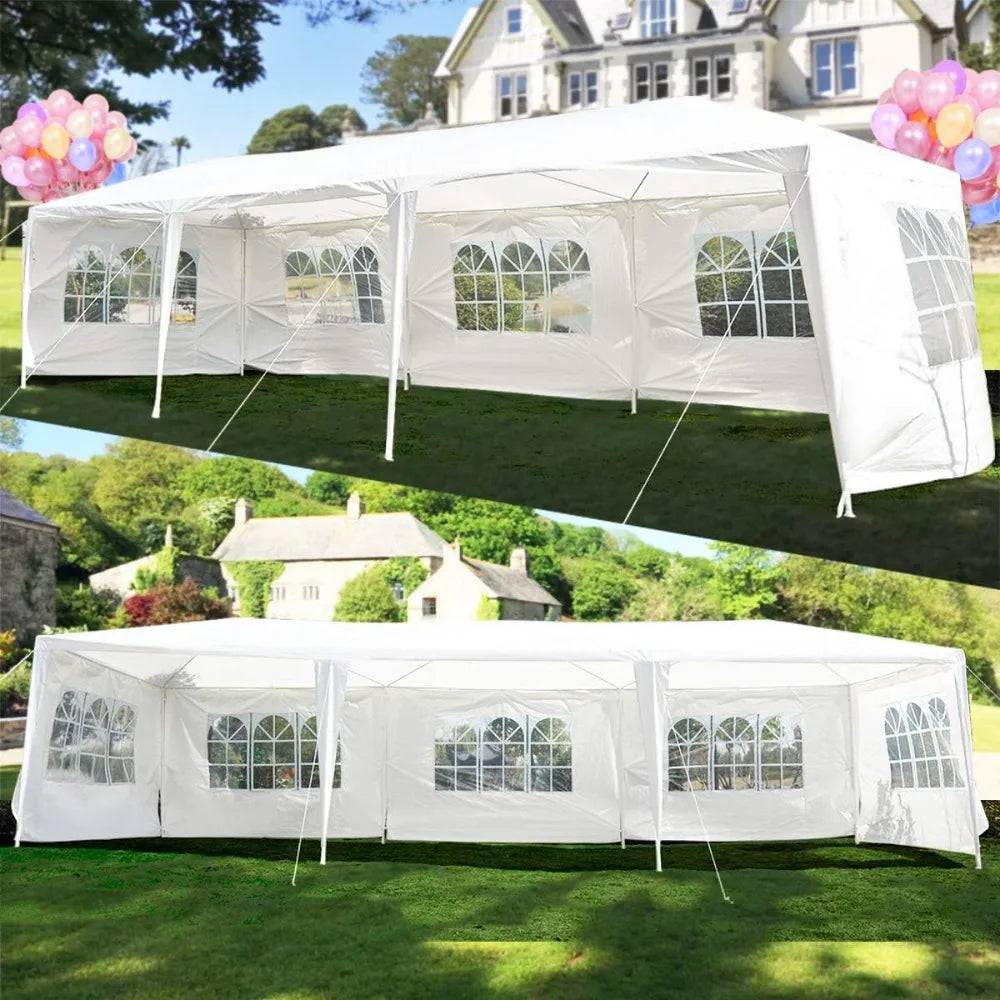 White 10'X30' Heavy Duty Outdoor Canopy Party Wedding Gazebo Tent W/Windows