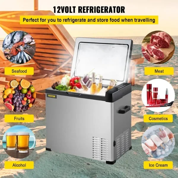 VEVOR 12 Volt Portable Refrigerator (-4℉~68℉) W/APP Control Car Compressor Fridge Cooler 12V/24V DC