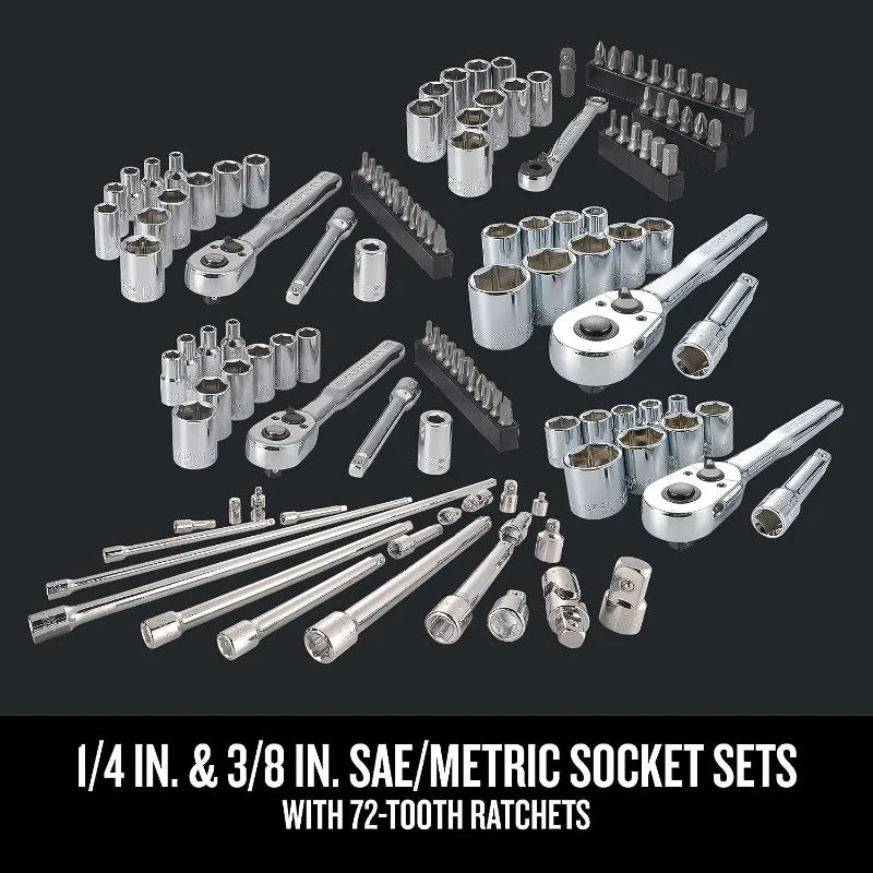 Craftsman Mechanics Tool Set, SAE and Metric, 1/2, 1/4, and 3/8 Drive Sizes, 298-Piece (CMMT12039)