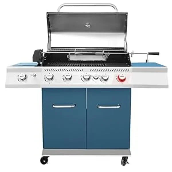 Royal Gourmet GA5403B 5-Burner BBQ Cabinet Style Propane Gas Grill, Sear Burner, Rear Burner & Side Burner, 74,000 BTU