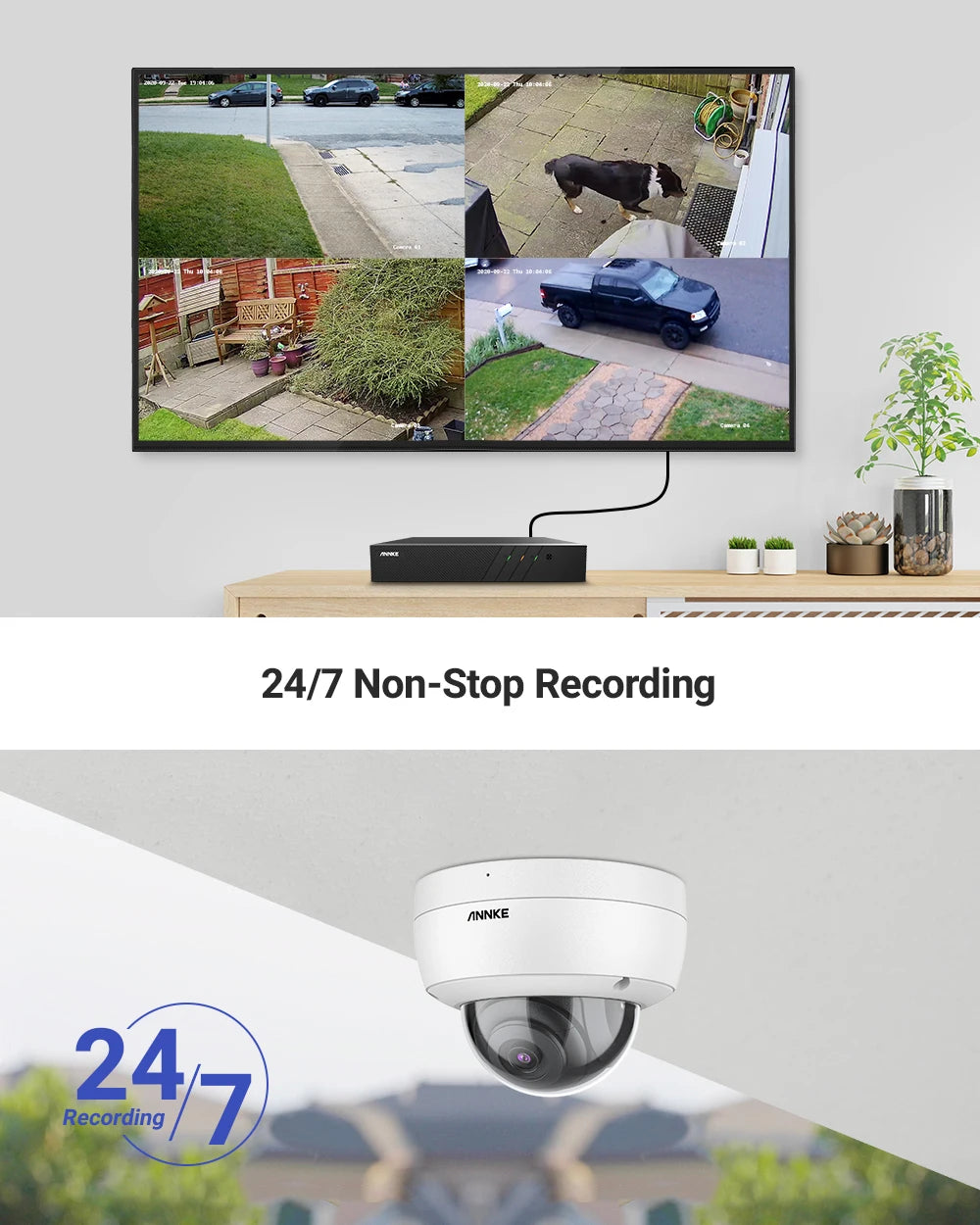 ANNKE 5MP FHD POE Network Video Security System H.265+ 6MP NVR With 5MP POE Cameras Audio LP Camera