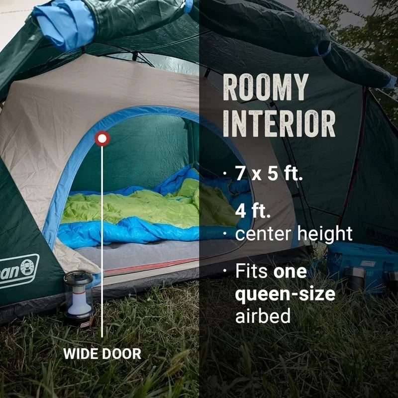 COLEMAN Skydome Tent w/Full-Fly, 2/4/6 Person Tent w/ Rainfly, Carry Bag, Storage Pockets