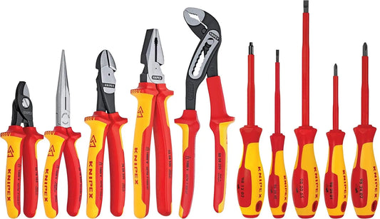 Knipex/Kline 989830US 10 -Piece 1000V Insulated Pliers, Cutters, and Screwdriver Industrial Tool Set