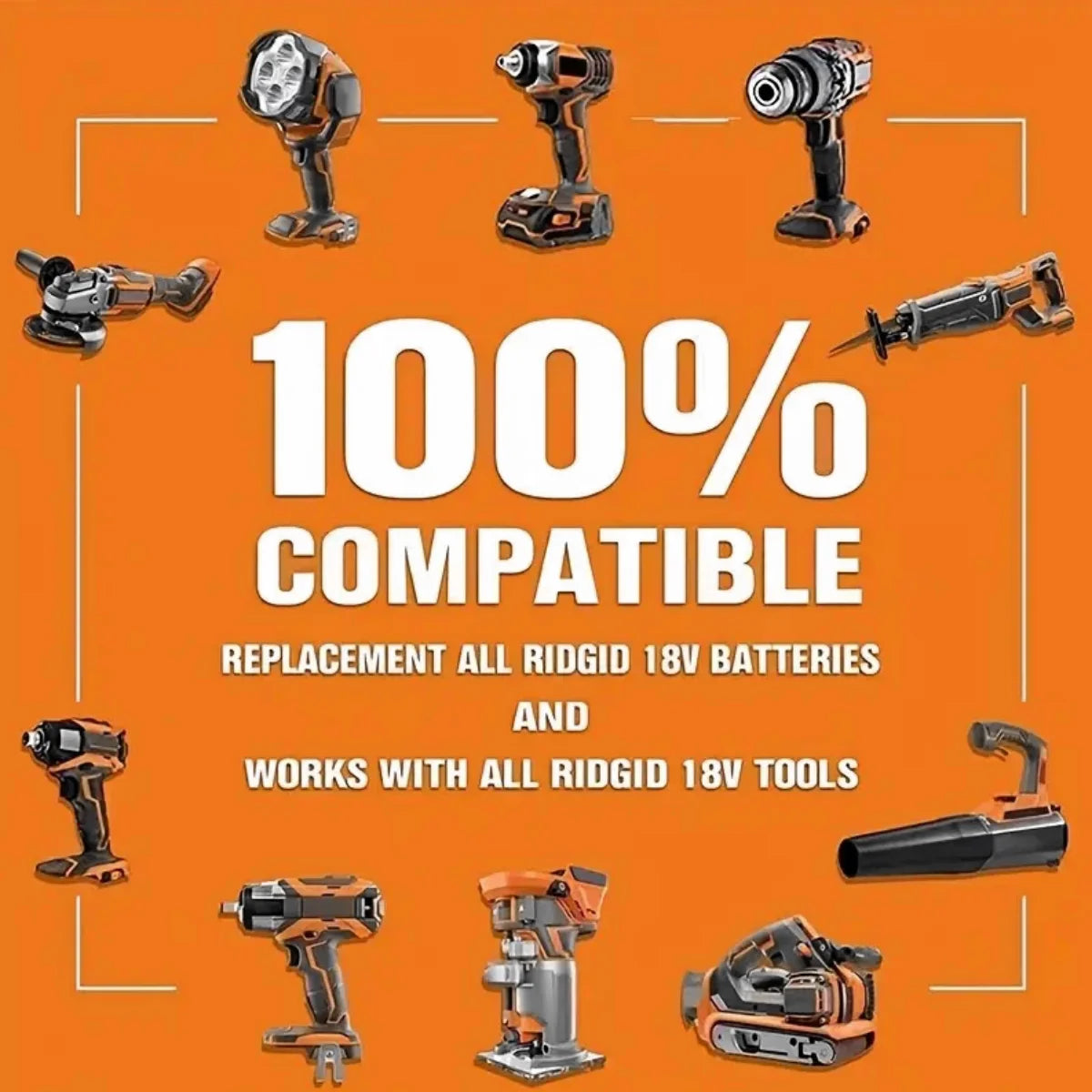 Upgraded R840087 18V 8.0Ah Lithium Battery/RIDGID 18V R840083, R840085, AC840085, Cordless