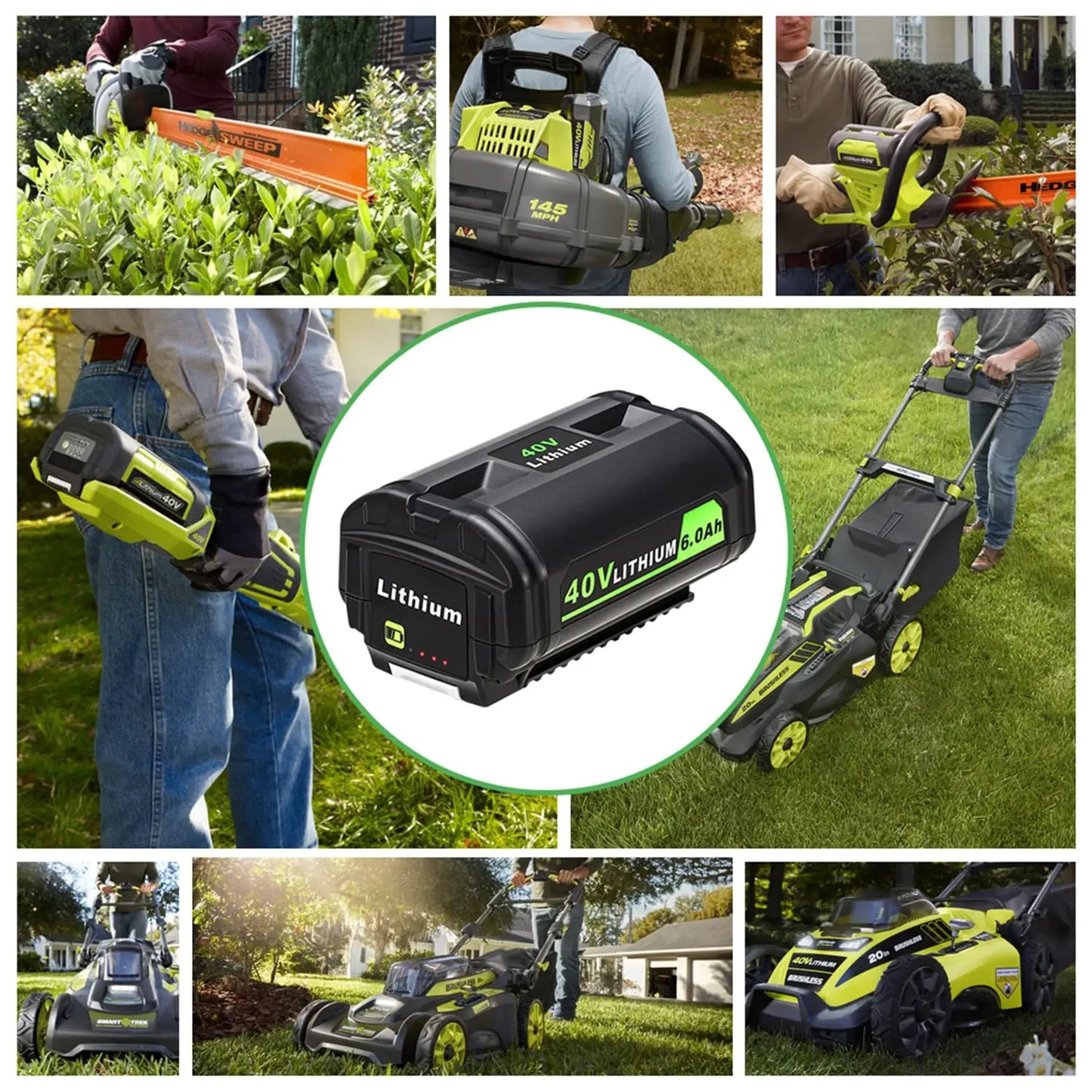 KUNLUN/Ryobi 6.0Ah 40V Li-ion Battery/OP40401 OP4050A OP4050 RY40502 RY40200 Rechargeable Battery