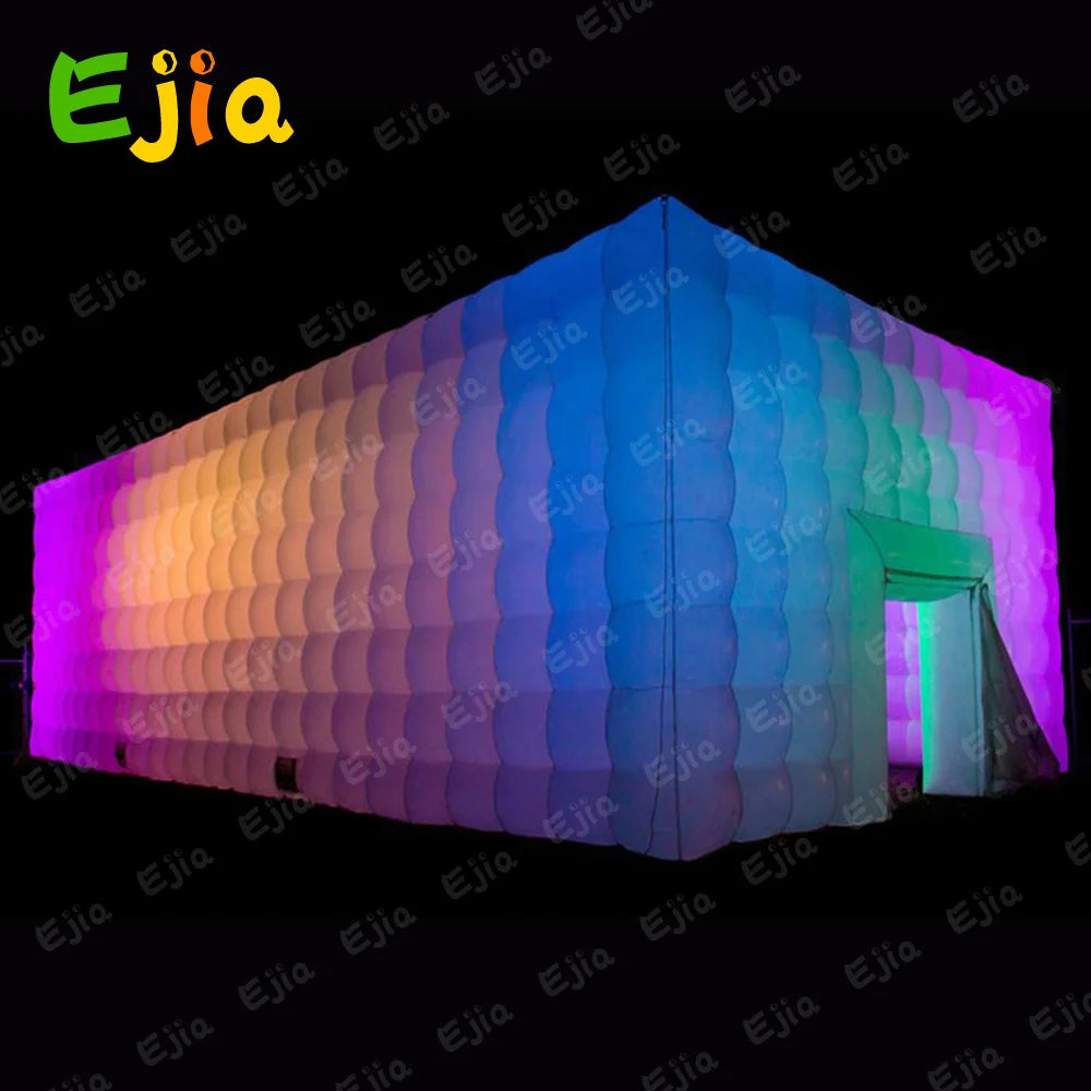 Portable Large LED Inflatable Air Cube Tent House w/Blower Inflatable Lighting Tent/Party Event