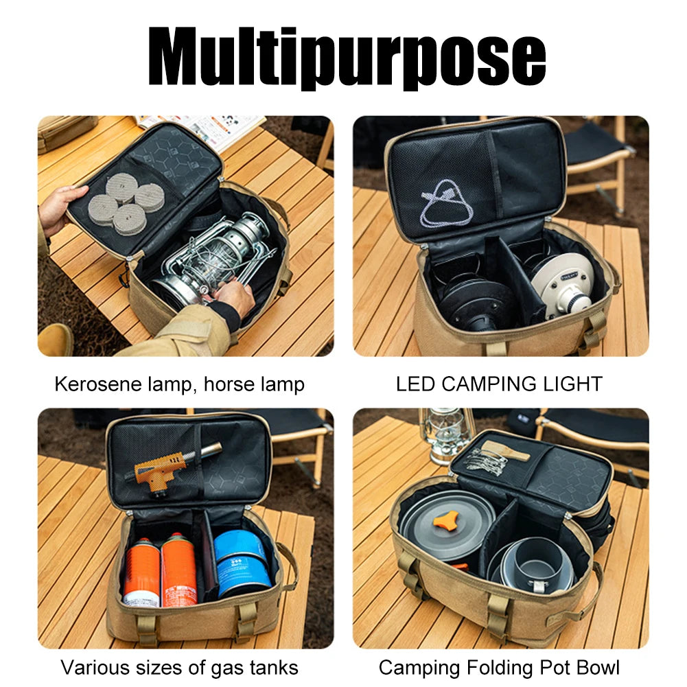 Outdoor Camping Storage Bag Camping Lamp Stove Gas Tank Storage Case Organizer Tableware Bag Camping Tool Picnic Travel Bags