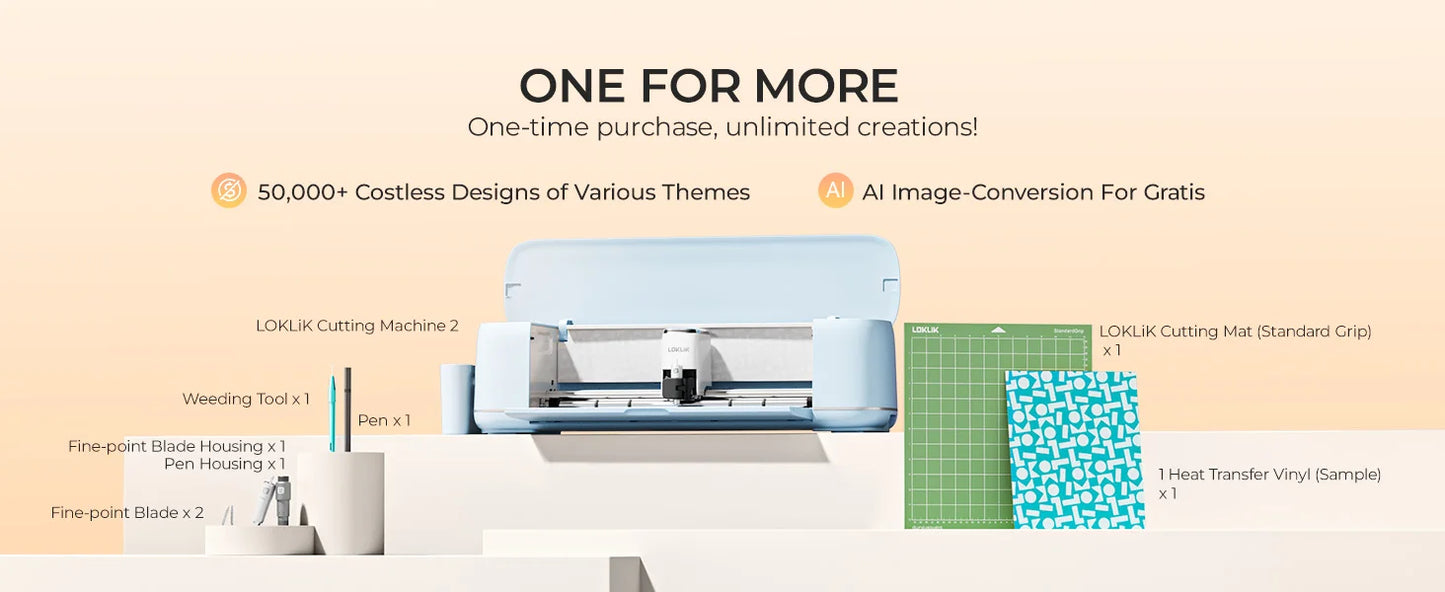 LOKLiK Vinyl Cutter Machine/Create Customized Cards Smart Cutting Machine w/iOS Android Windows Mac