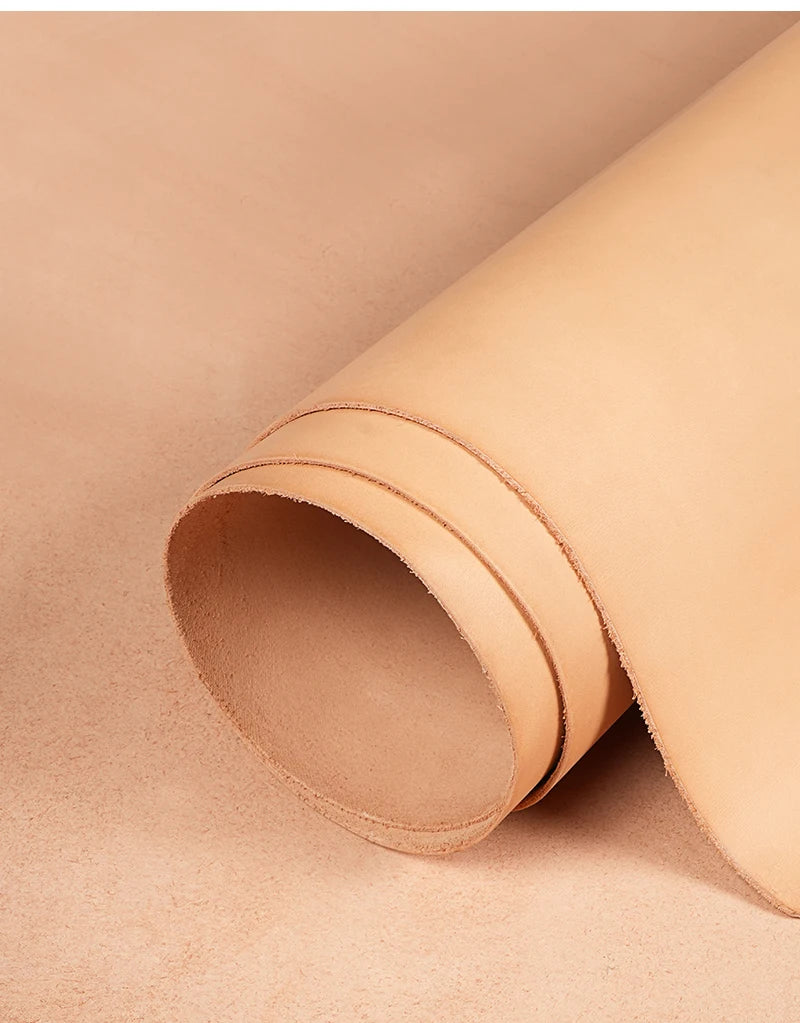 WUTA Full Grain Drum Dyed Vegetable Tanned Cowhide Skin Pre-cut Vachetta Leather Genuine Leather