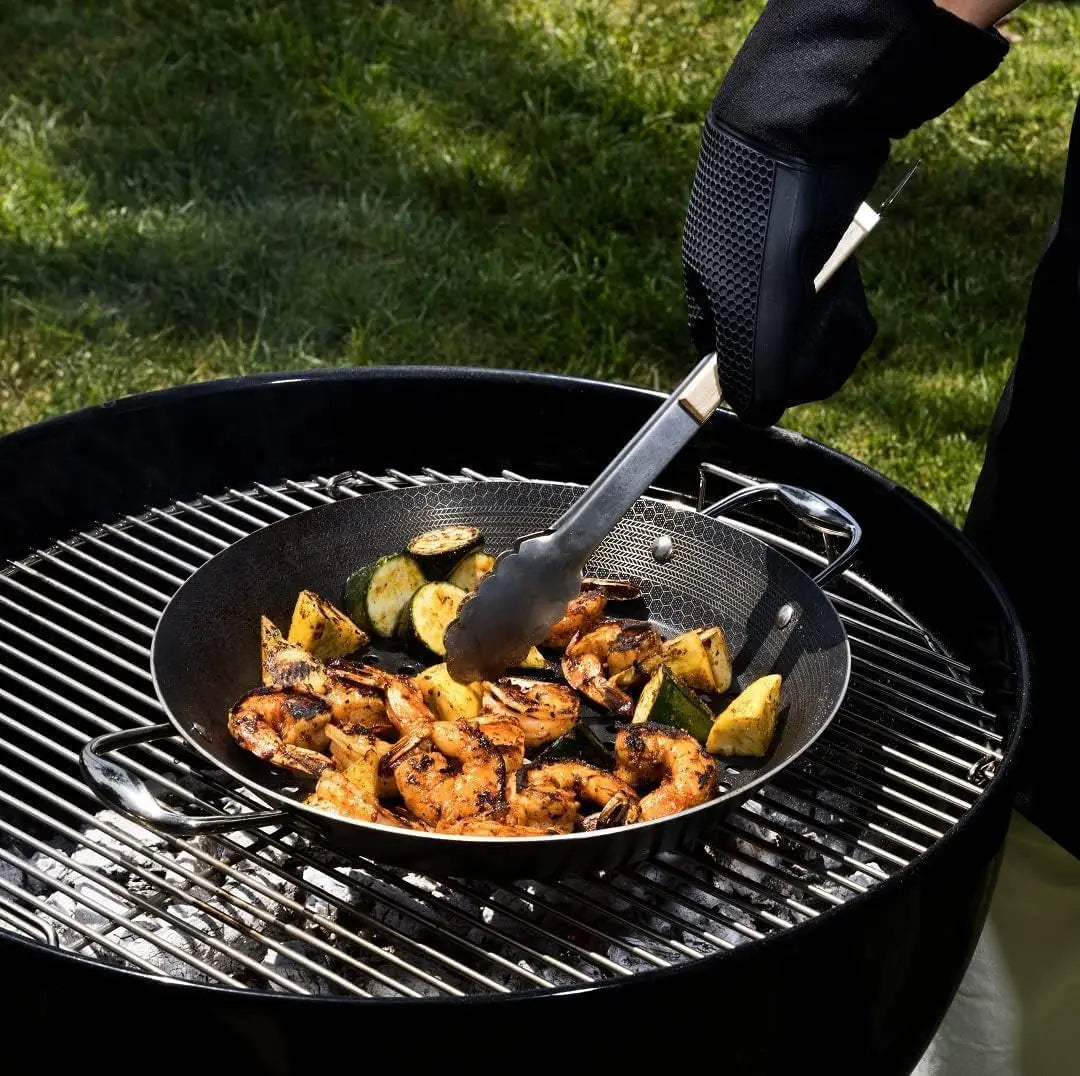 HexClad Hybrid Nonstick BBQ Grill Pan, Heat-Safe to 900 F, Dishwasher Safe