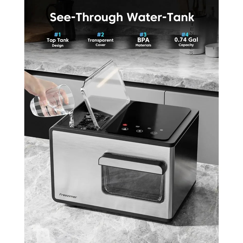 Nugget Ice Maker Machine Countertop Sonic Ice Kid Friendly| Pebble Ice Maker|Self Cleaning|40lbs/24h