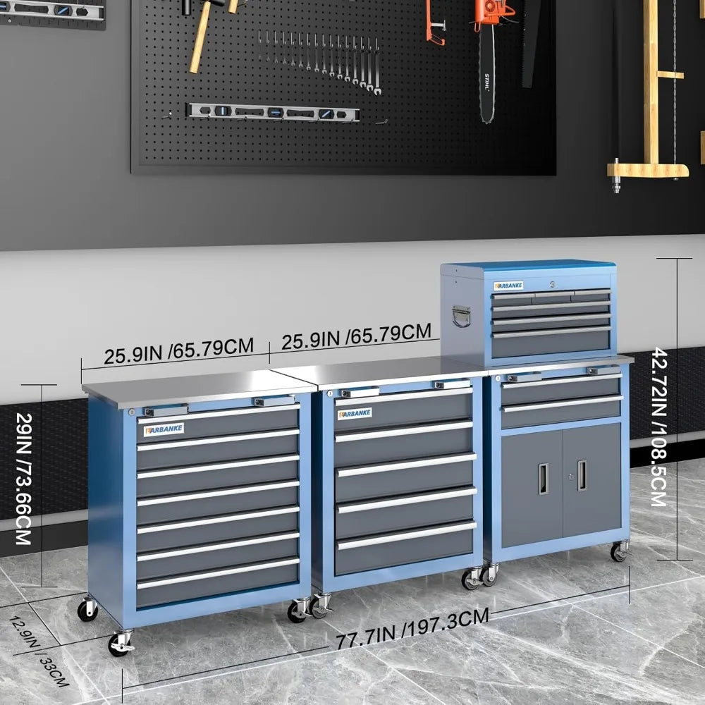 5 Drawer/7 Drawer/8 Drawer Rolling Tool Box (with Connecting Buckle), Combination Tool Box