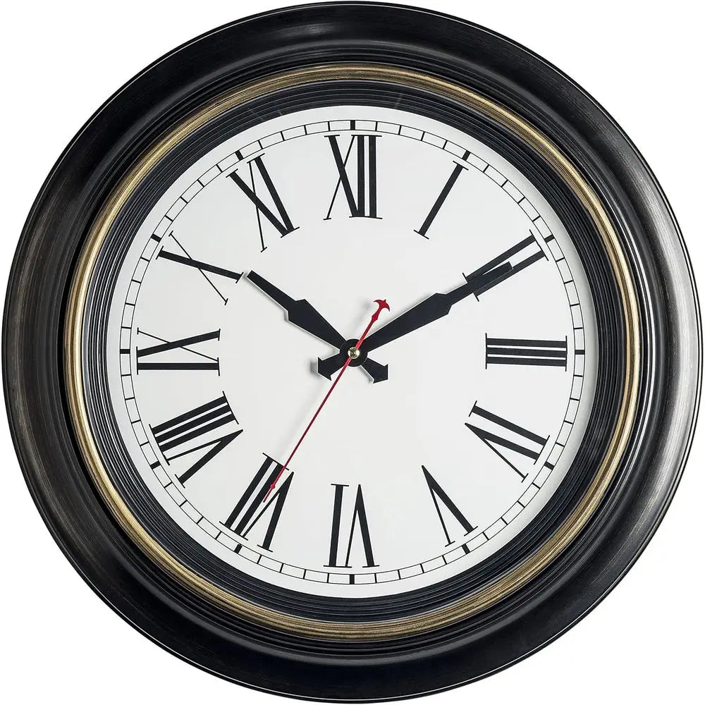 Extra Large Wall Clock, 18 Inch, k Brown, Quartz Silent, Battery Operated, Non-Ticking