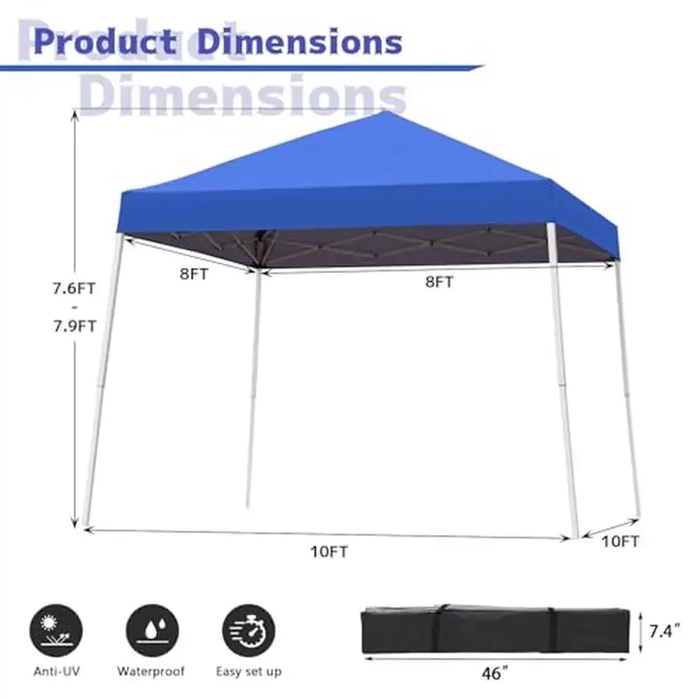 10X10 FT Pop Up Canopy Outdoor Instant Tent Slant Legs UV Protected Portable Gazebo Shelter