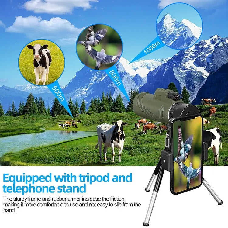 Portable Zoom HD 5000M Telescope Folding Long Distance Mini Powerful Telescope for Hunting Sports