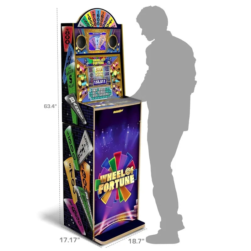 Wheel of Fortune Casinocade Deluxe Arcade Game 5 Foot Tall Stand Up Cabinet w/8" Dual LCD Screen