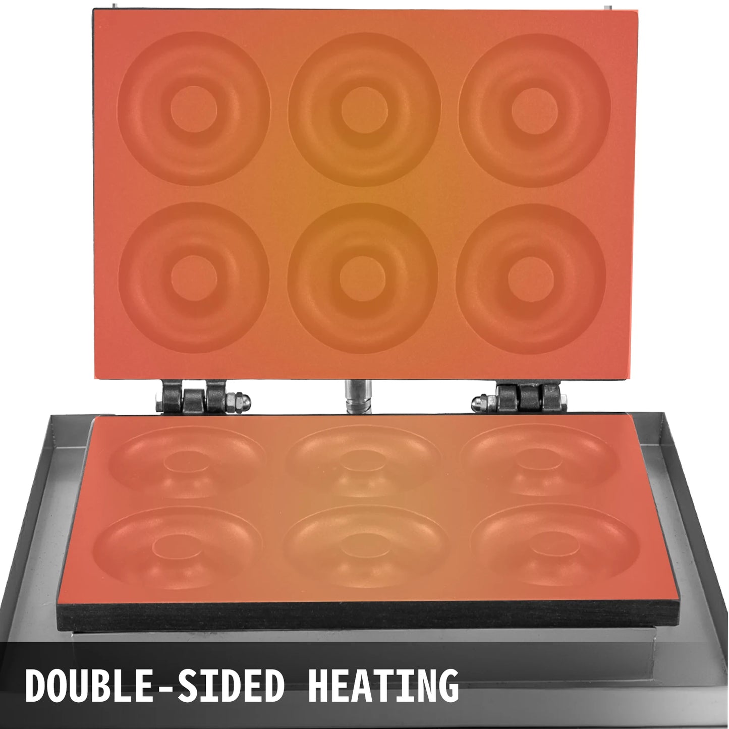 VEVOR 6 Hole Electric Sweet Donut Maker Stainless Steel Non Stick Commercial Donut Waffle Cookies