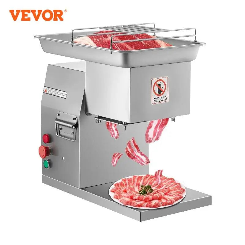 VEVOR 250Kg/H Electric Meat Slicer Stainless Steel 3mm Blades Meat Cutter Grinder