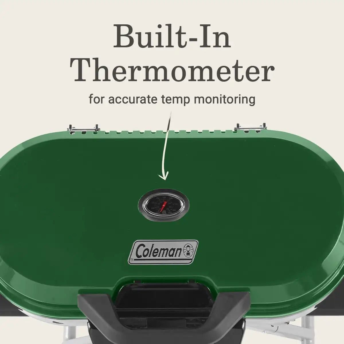 COLEMAN Standup Propane Gas Grill Green 3 Adjustable Burners w/Technology Integrated Thermometer