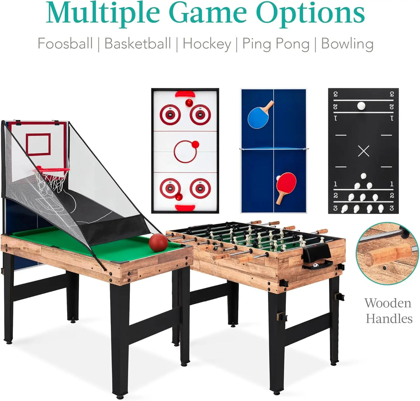 Choice Products 13-in-1 Combo Game Table Set/Game Room,w/Ping Pong, Foosball, Basketball, Air Hockey