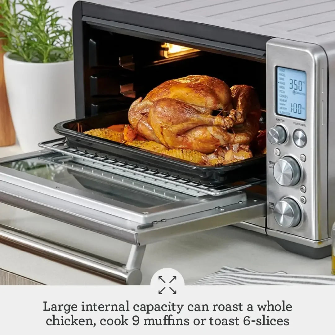 the Smart Oven® Air Fryer Convection Countertop Oven Air Fryer Toaster Oven Combo, Brushed Stainless Steel