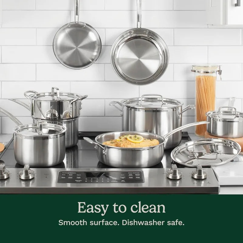 12 Piece Cookware Set, MultiClad Pro Triple Ply, Silver, MCP-12N