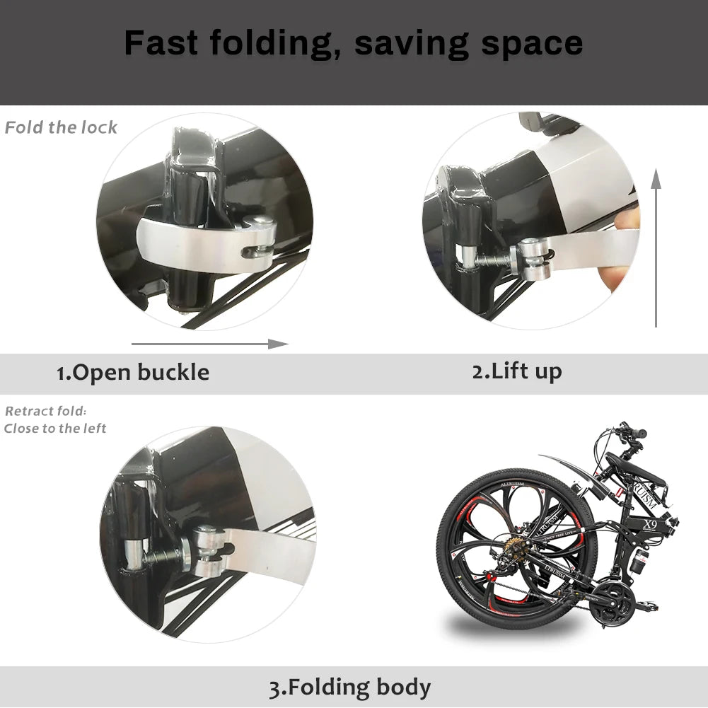 26 Inch Mountain Bike 21 Speed Dual Suspension Adult Bicycle with Adjustable Disc Brake