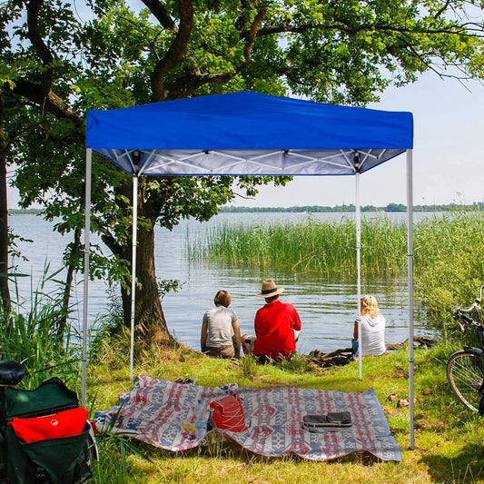 6x4 Ft Pop-Up Canopy Tent Outdoor Portable Instant Shelter Folding Canopy with Carry Bag(Royal Blue)