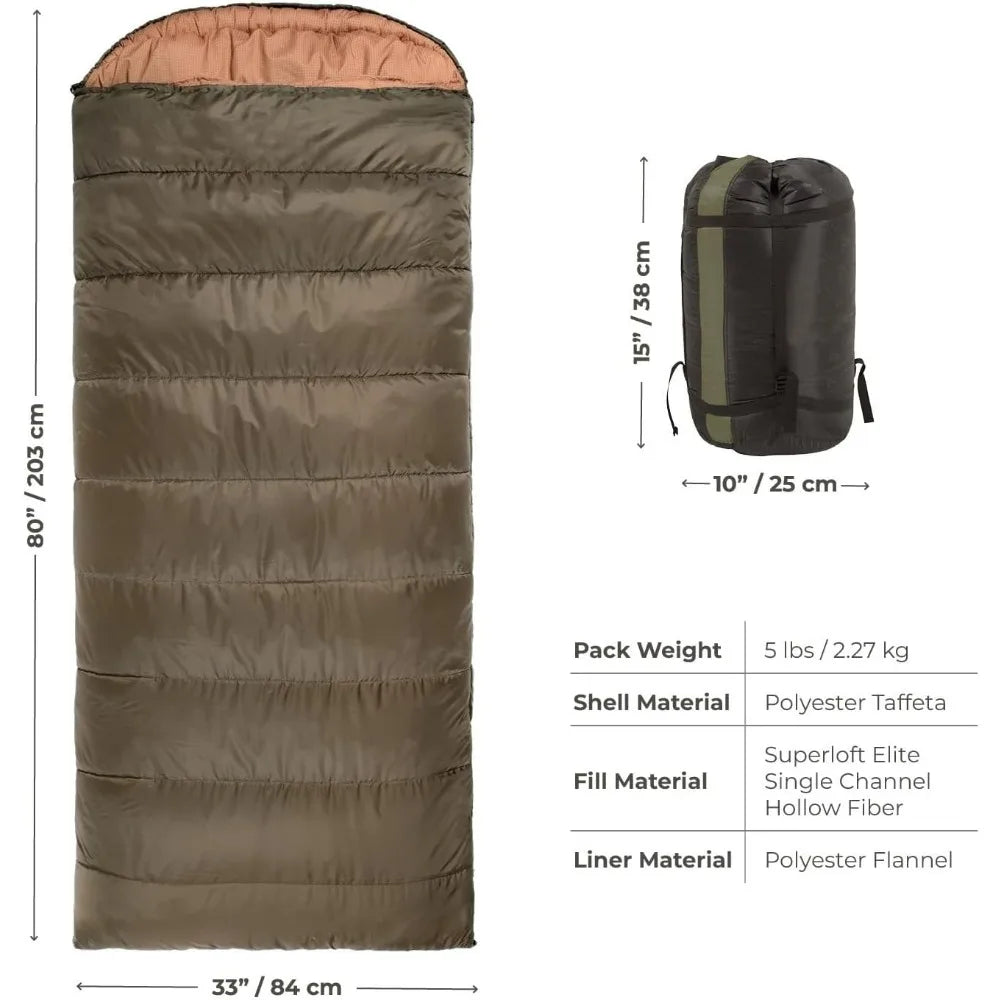 Sleeping Bags, All Weather Bags for Adults and Kids Compression Sack Included Camping  Sleeping Bags