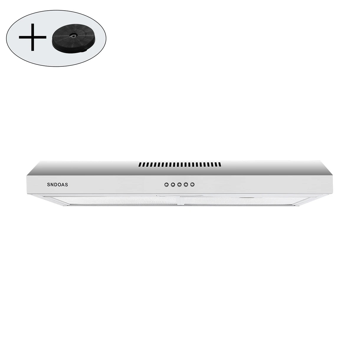 Tieasy 30 inch 230 CFM Under Cabinet Mount Stainless Steel with Carbon Filter LED Lights Kitchen Range Hood USGF2375CF