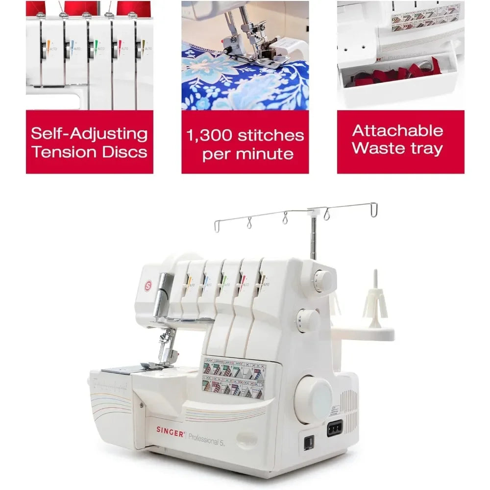High quality.Professional 14T968DC Heavy-Duty Metal Frame Serger Overlock and Accessory Kit with 2-3-4-5 Stitch Capability