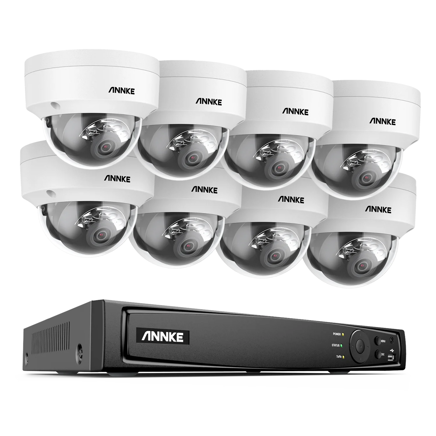 ANNKE 8CH 8MP Ultra HD PoE Network Video Security 4K H.265 Surveillance NVR 4x8MP HD IP67 POE CCTV