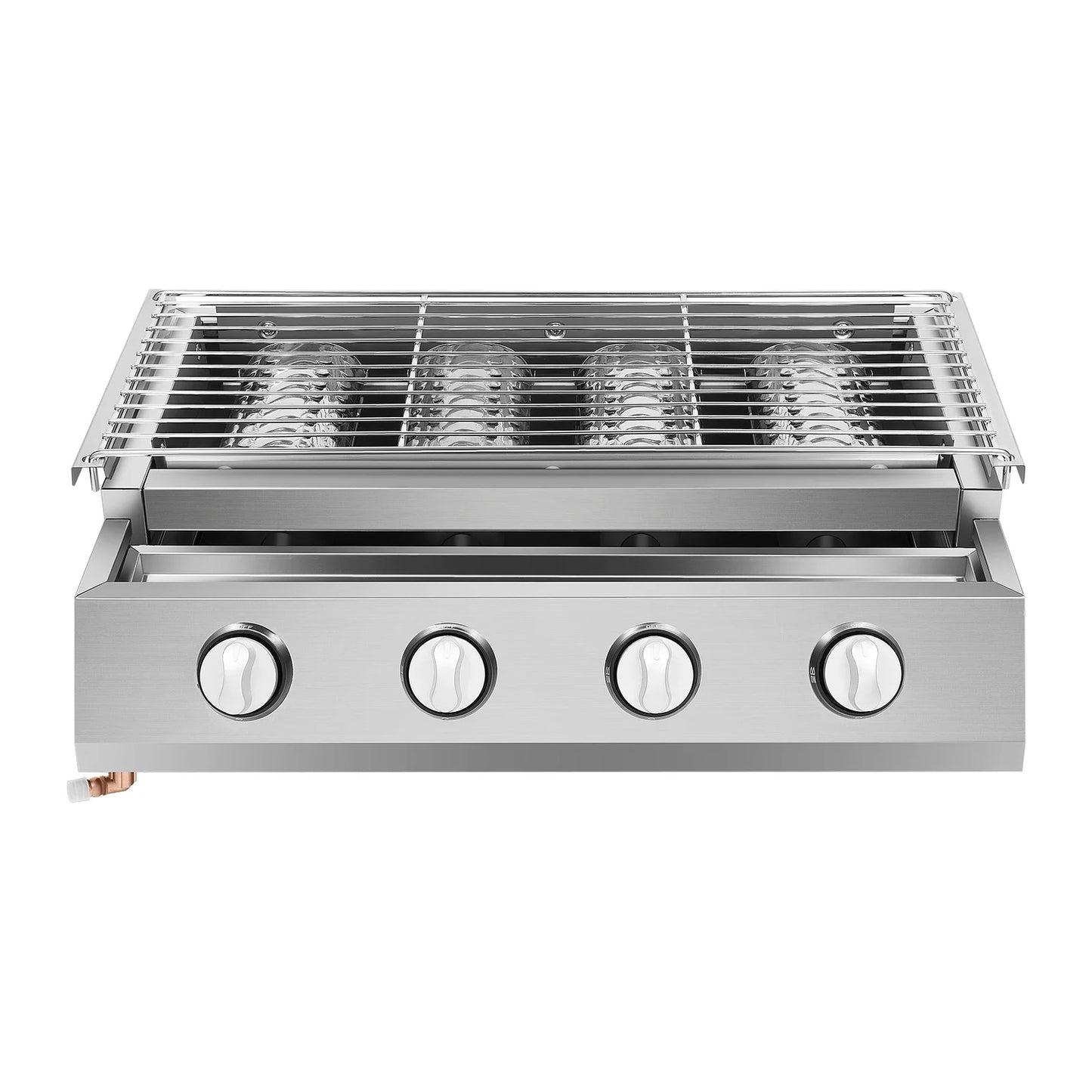 4 Burner BBQ Propane Gas Grill Stainless Steel Smokeless Barbecue Grill Portable BBQ Grill Removable