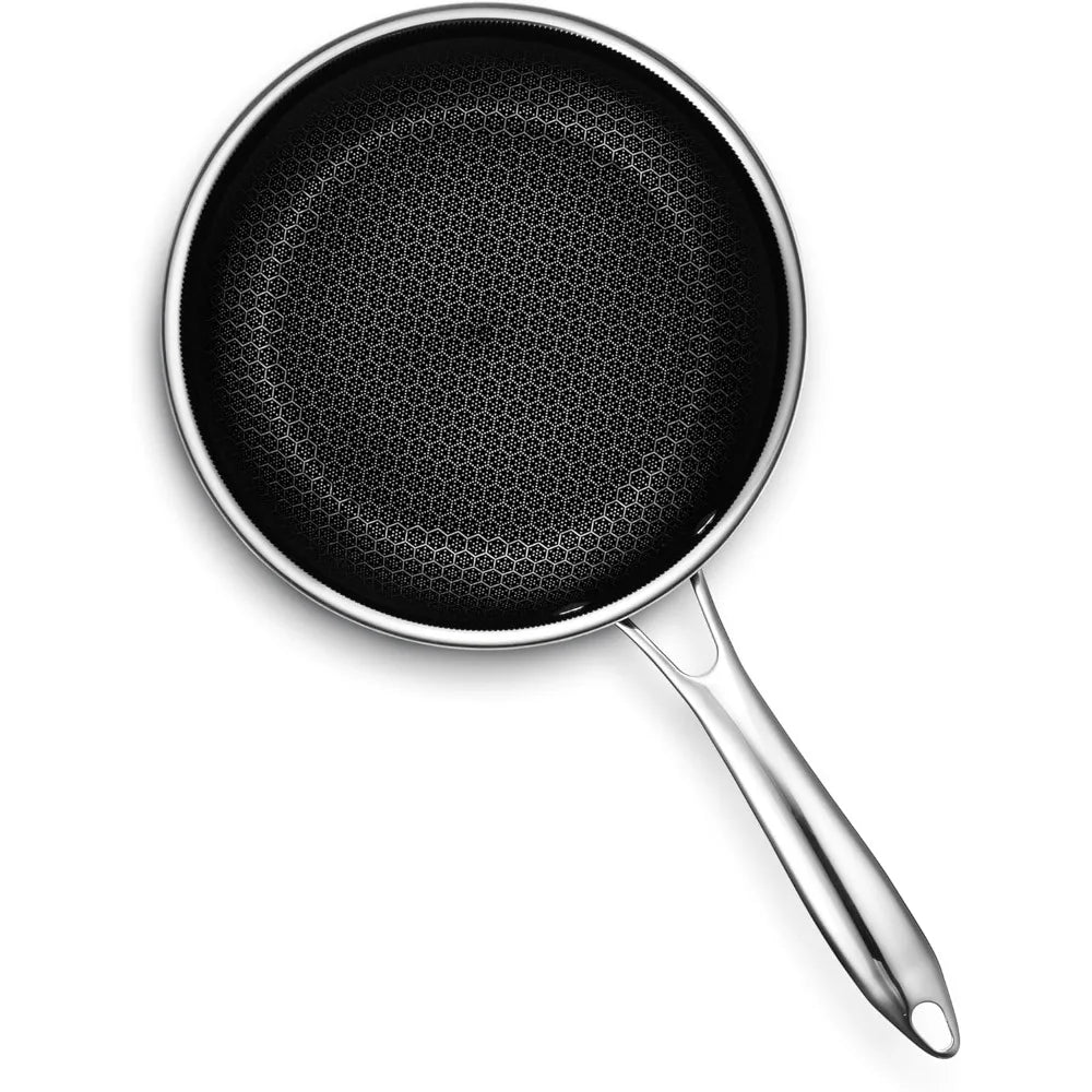 HexClad Nonstick 3-Quart Saucepan with Tempered Glass Lid, Dishwasher Safe Compatible w/ All Cooktops