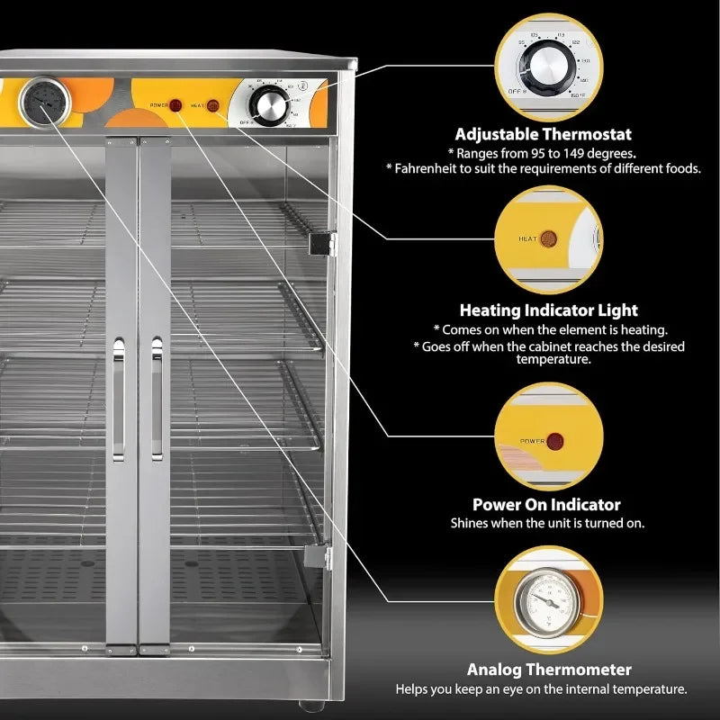 Electric Commercial Hot Box Food Warmer, Countertop Heated Holding Cabinet, Warming Oven