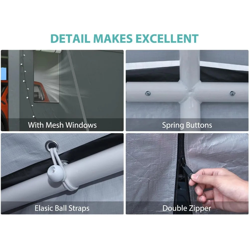 Carports 12X20 Heavy Duty，Car Ports with 180G Removable Side Walls, Carport Canopy, Portable Garage