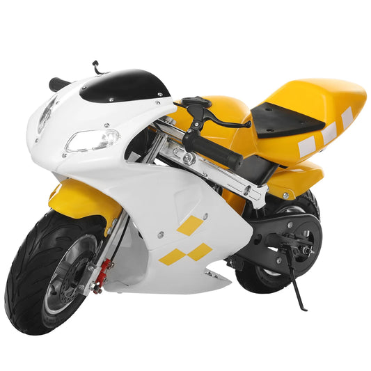 49cc 2 Stroke Pocket Bike, Mini Motorcycle for Kids, Gas Pocket Motorbike with Strong Dual Brake