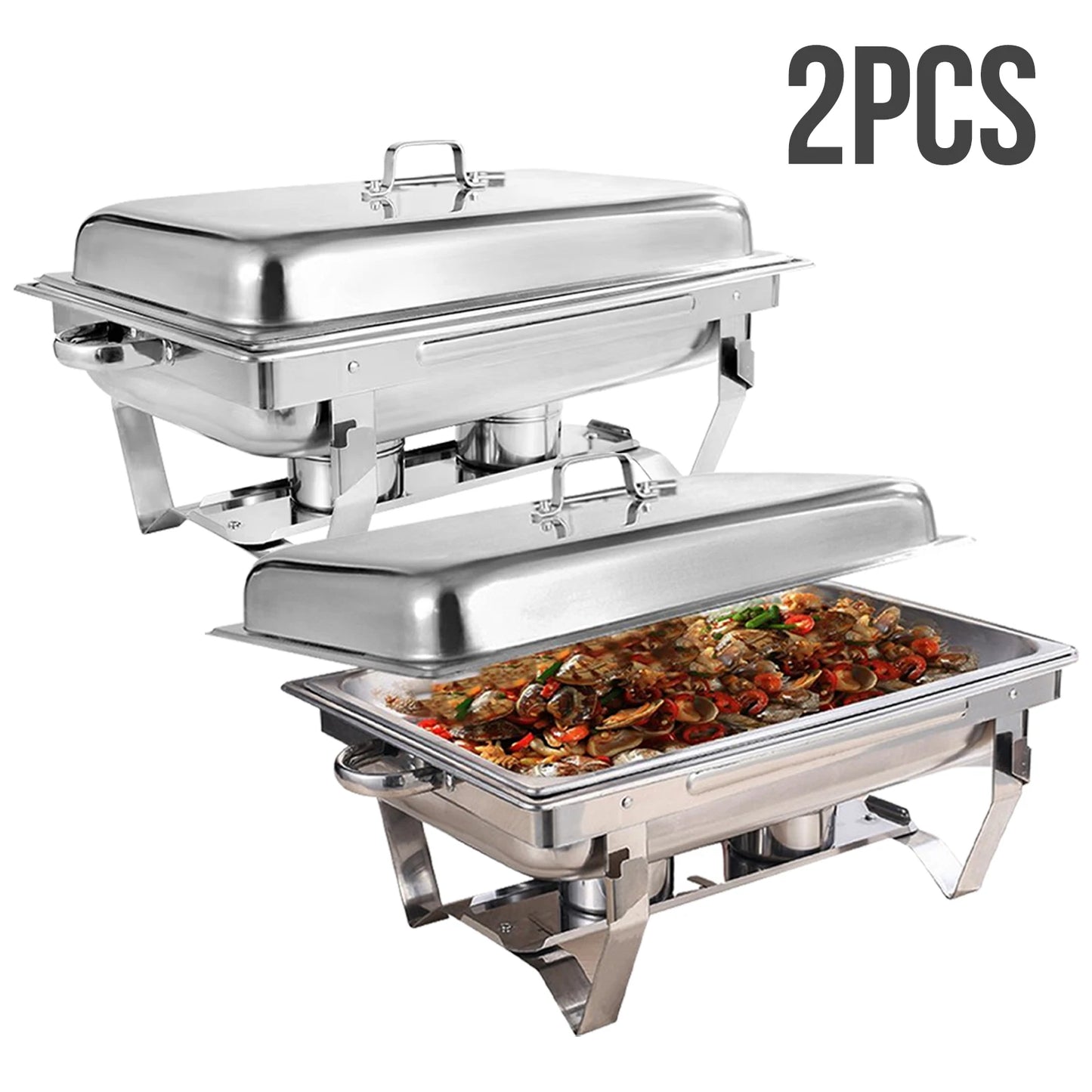 Chafing Dish Buffet Set 8QT Electric Stainless Steel 2/4/6Pack Full Size Pans Food Warmer Chafing