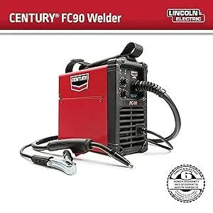 FC90 Flux Core Wire Feed Welder and Gun, 90 Amp, 120V, Inverter Power Source for Easy Operation