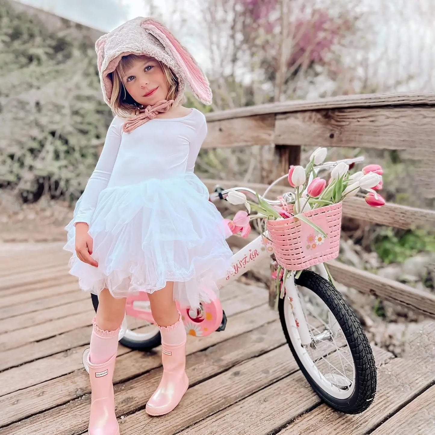 Little Daisy Kids Bike Ages 2-7 Years, 14 Inch Girls Bikes w/Doll Bike Seat & Streamers
