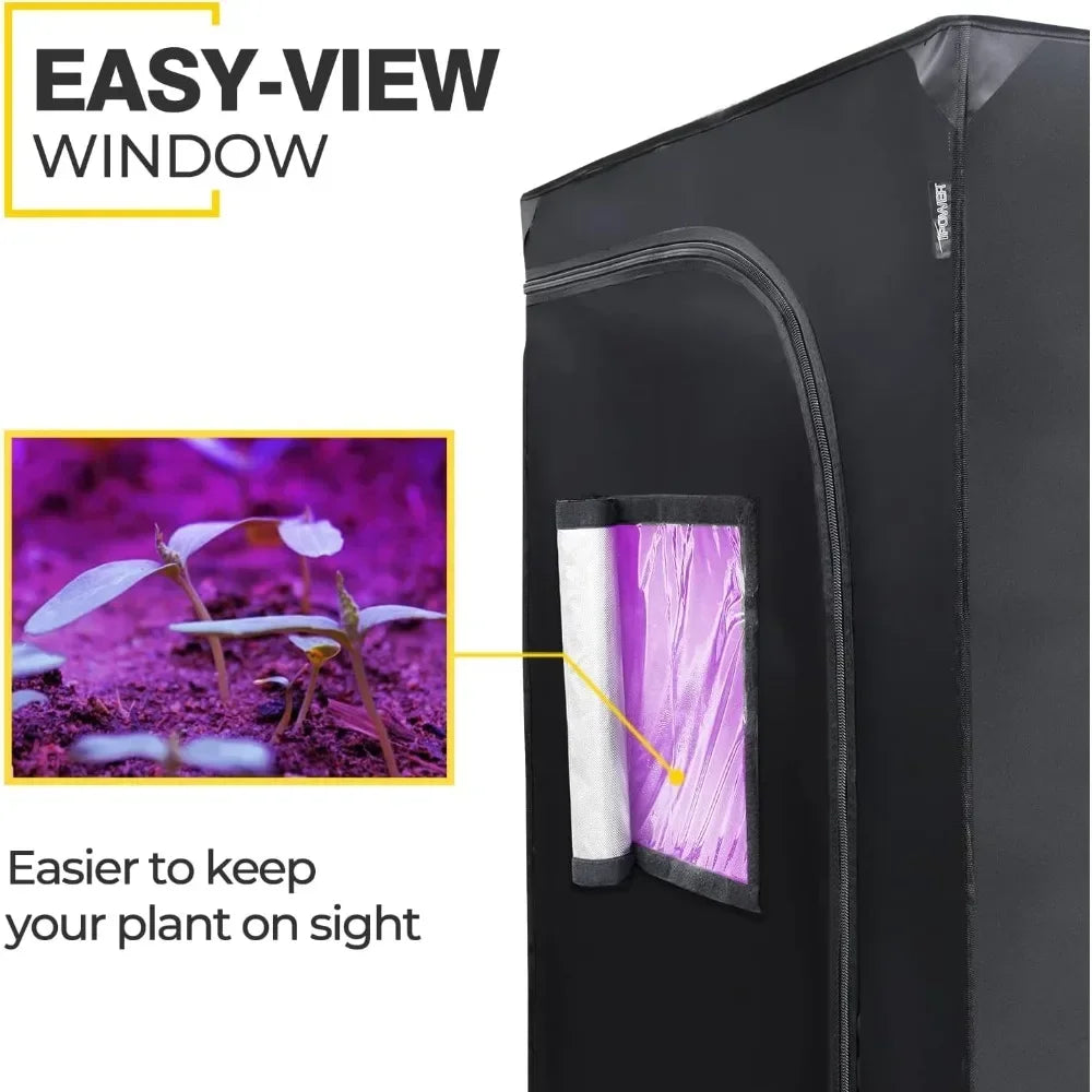 48"x24"x60" Hydroponic Water-Resistant Grow Tent with Observation Window, 2 X 4 Ft Grow Tents